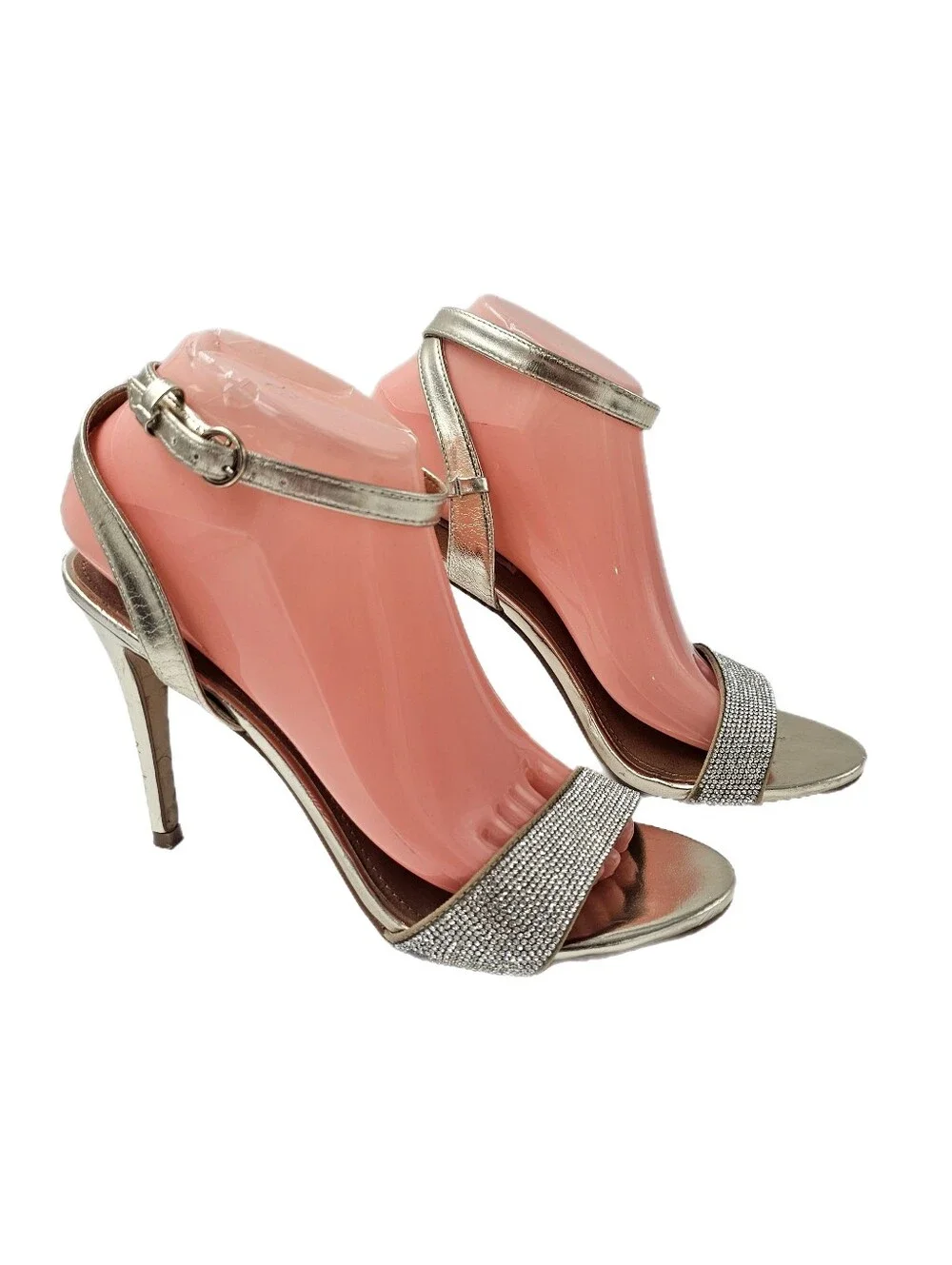 Steve Madden Ritter Gold Rhinestone Stiletto Sandals Women's 9.5M 4.5